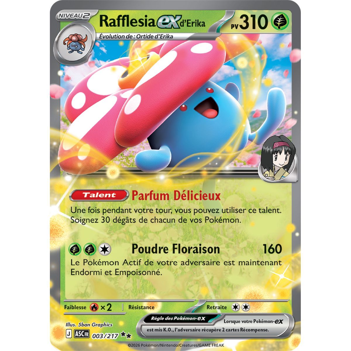 Rafflesia EXd’Erika – Doppelt selten 3/217 – ME02.5 – Pokémon – Mega-Entwicklung Transzendente Helden