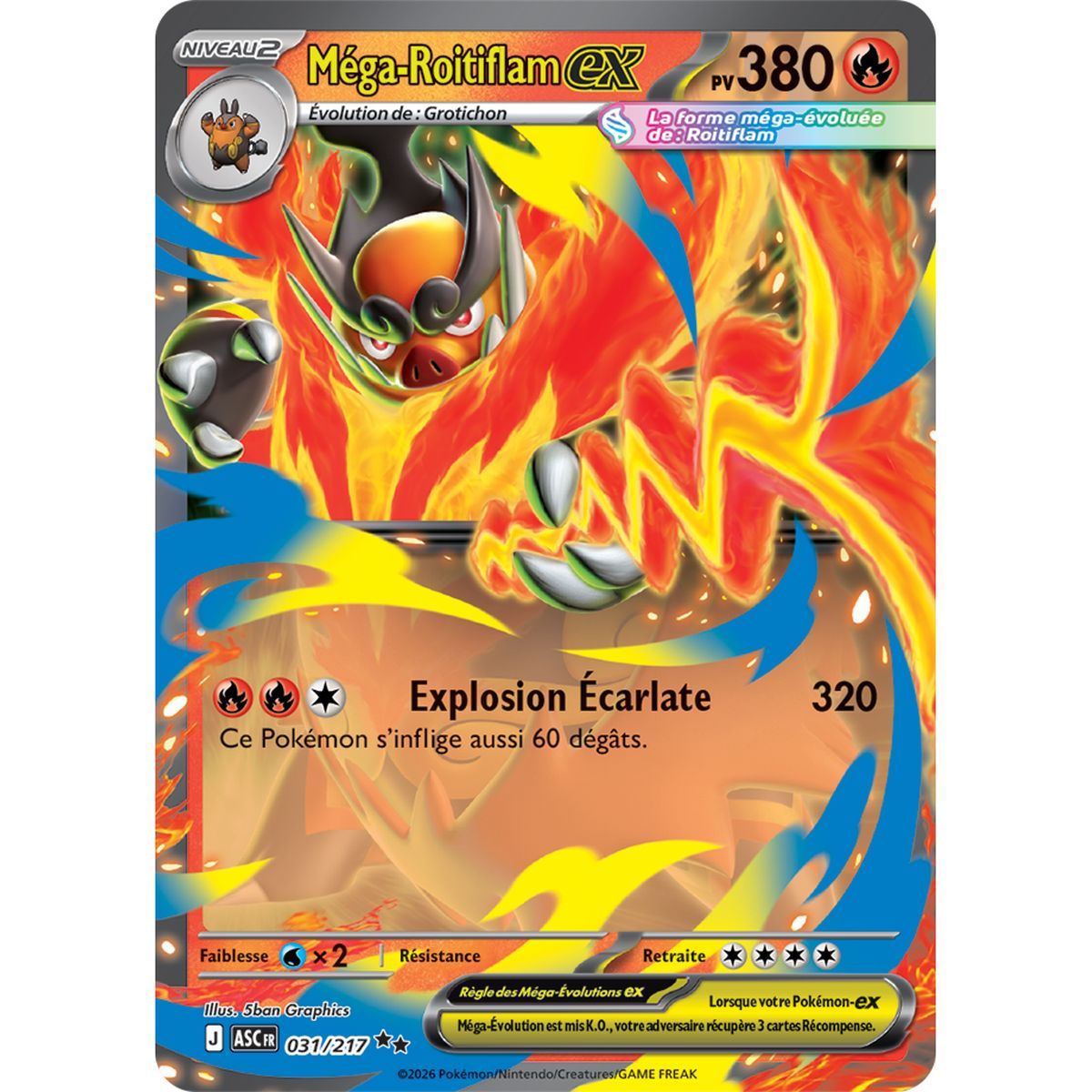 Mega-Erloin EX - Doppelt selten 31/217 - ME02.5 - Pokémon - Mega-Entwicklung Transzendente Helden