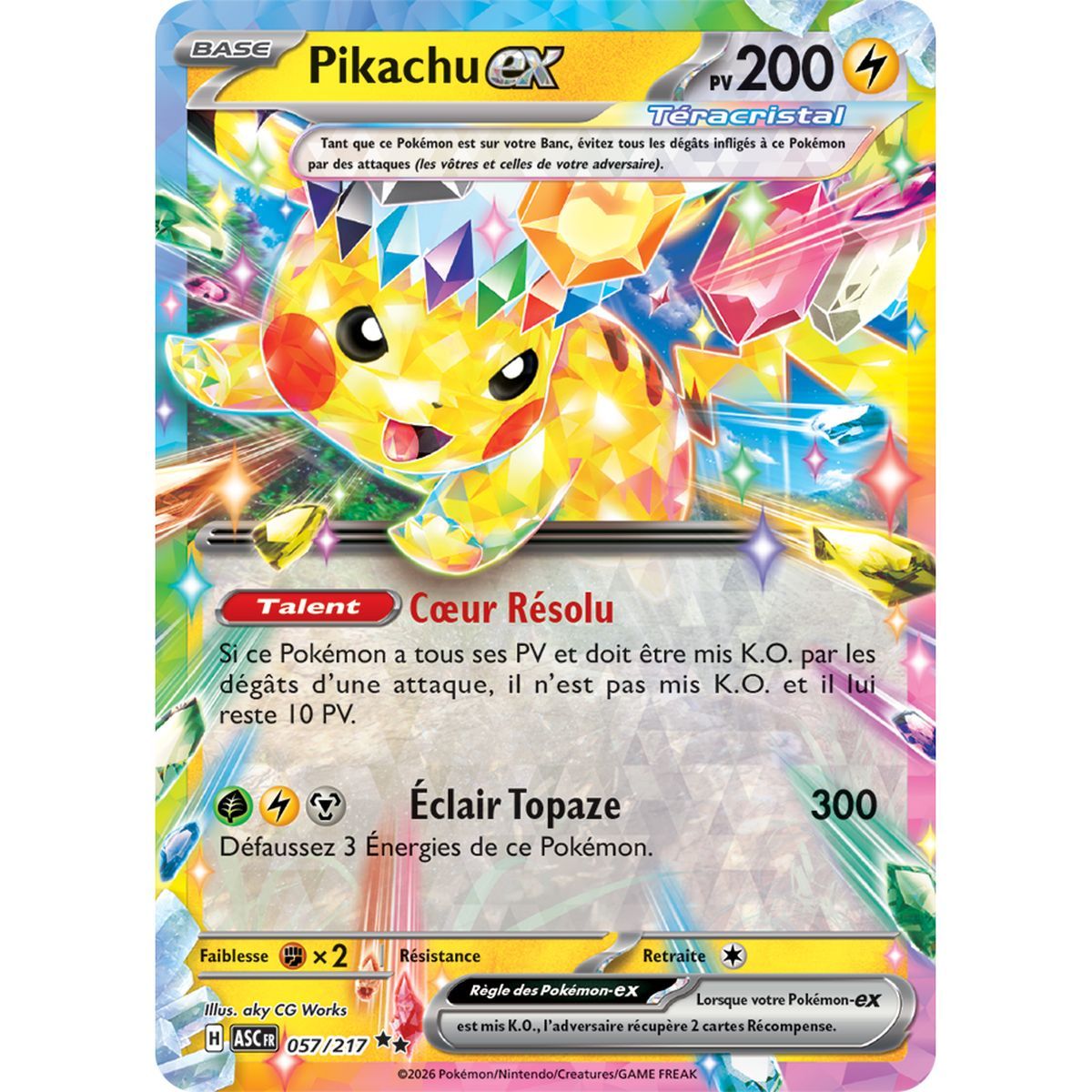 Pikachu EX - Doppelt selten 57/217 - ME02.5 - Pokémon - Mega Evolution Transcendent Heroes