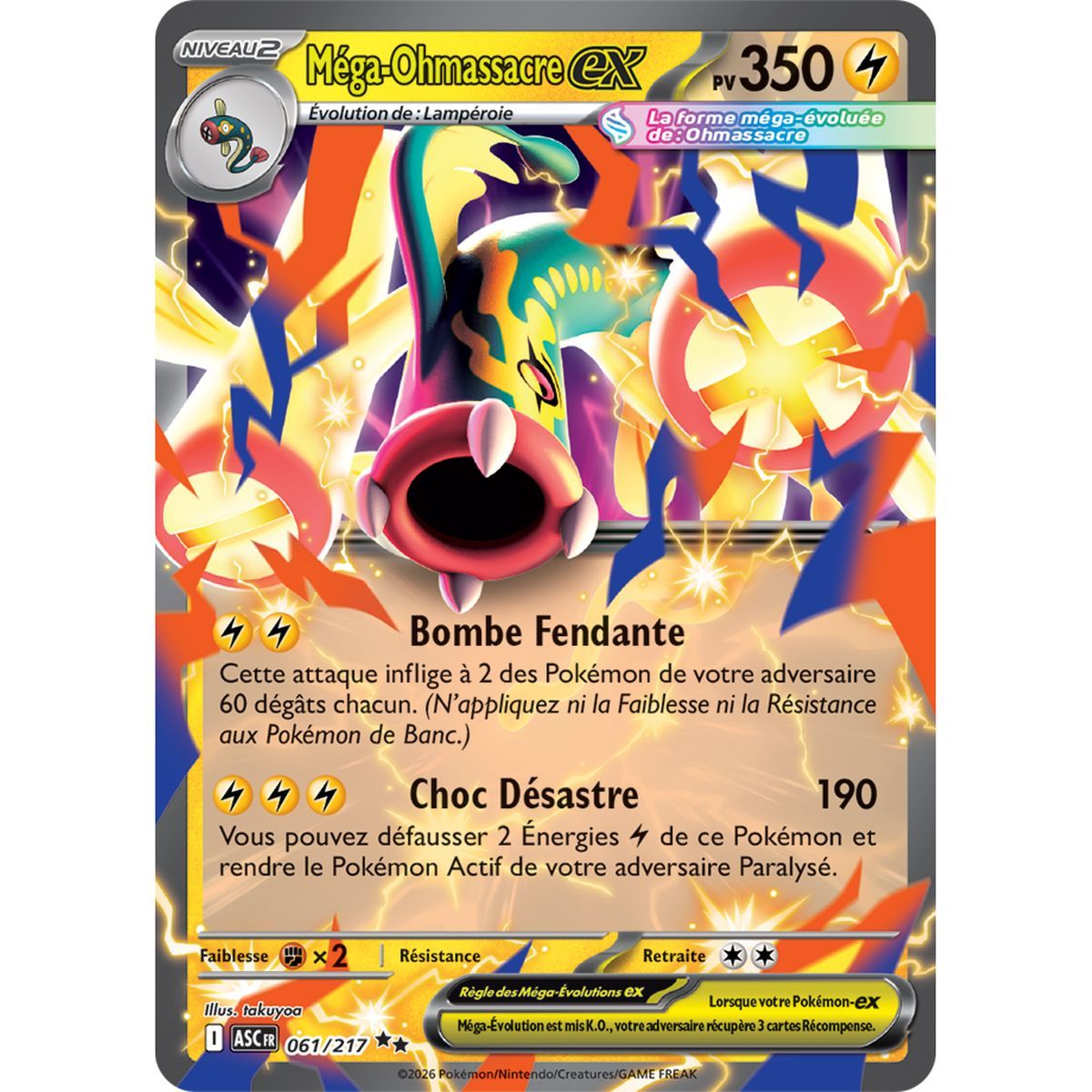 Mega-Ohmassacre EX - Doppelt selten 61/217 - ME02.5 - Pokémon - Mega Evolution Transcendent Heroes