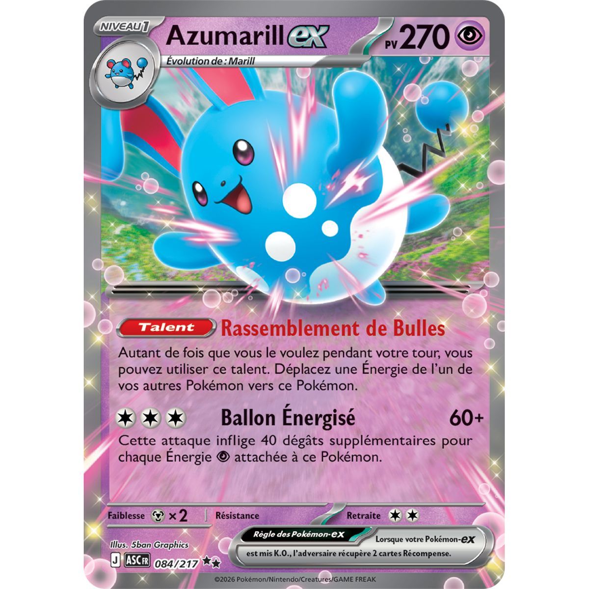 Azumarill EX - Doppelt selten 84/217 - ME02.5 - Pokémon - Mega-Entwicklung Transzendente Helden