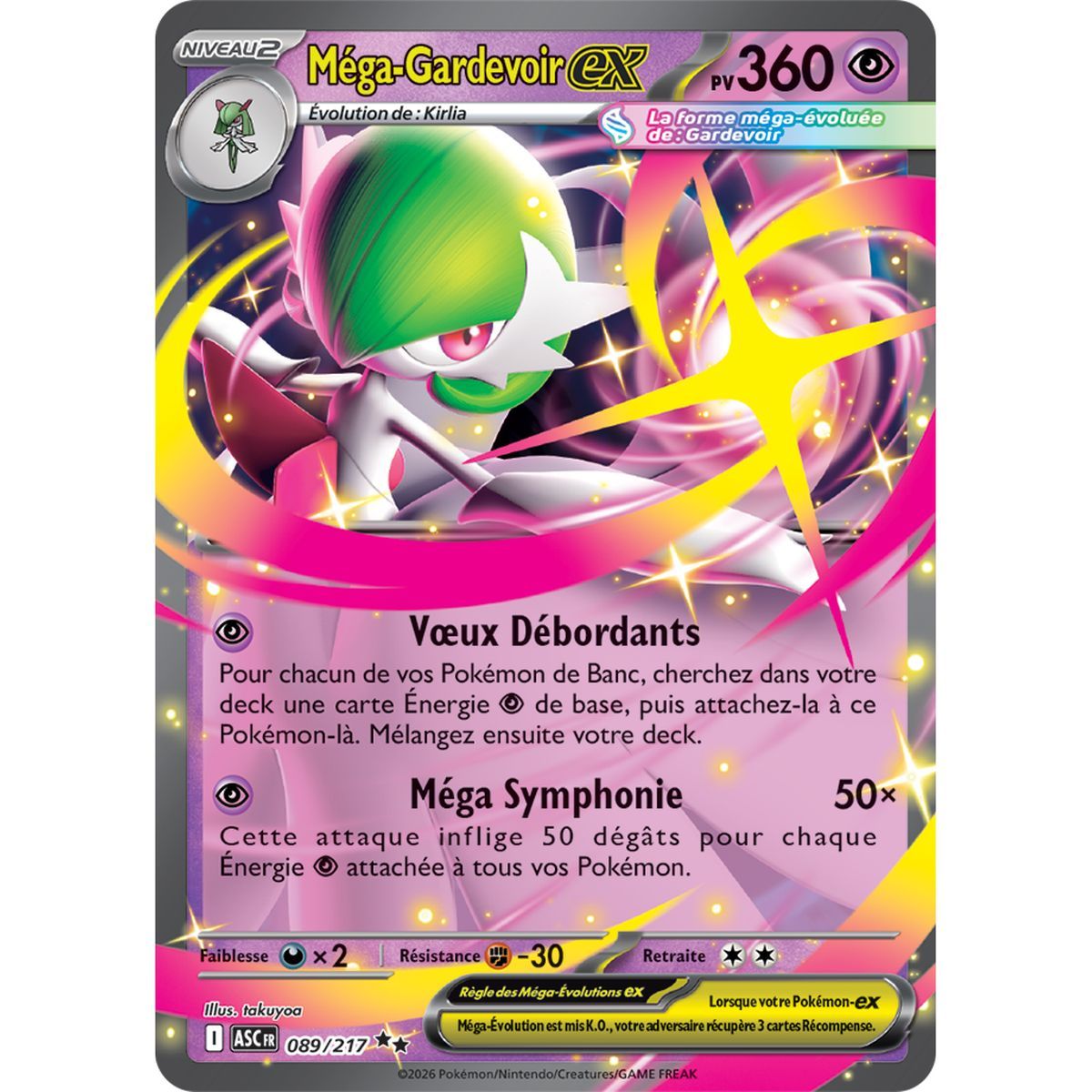 Mega-Gardevoir EX – Doppelt selten 89/217 – ME02.5 – Pokémon – Mega-Entwicklung Transzendente Helden