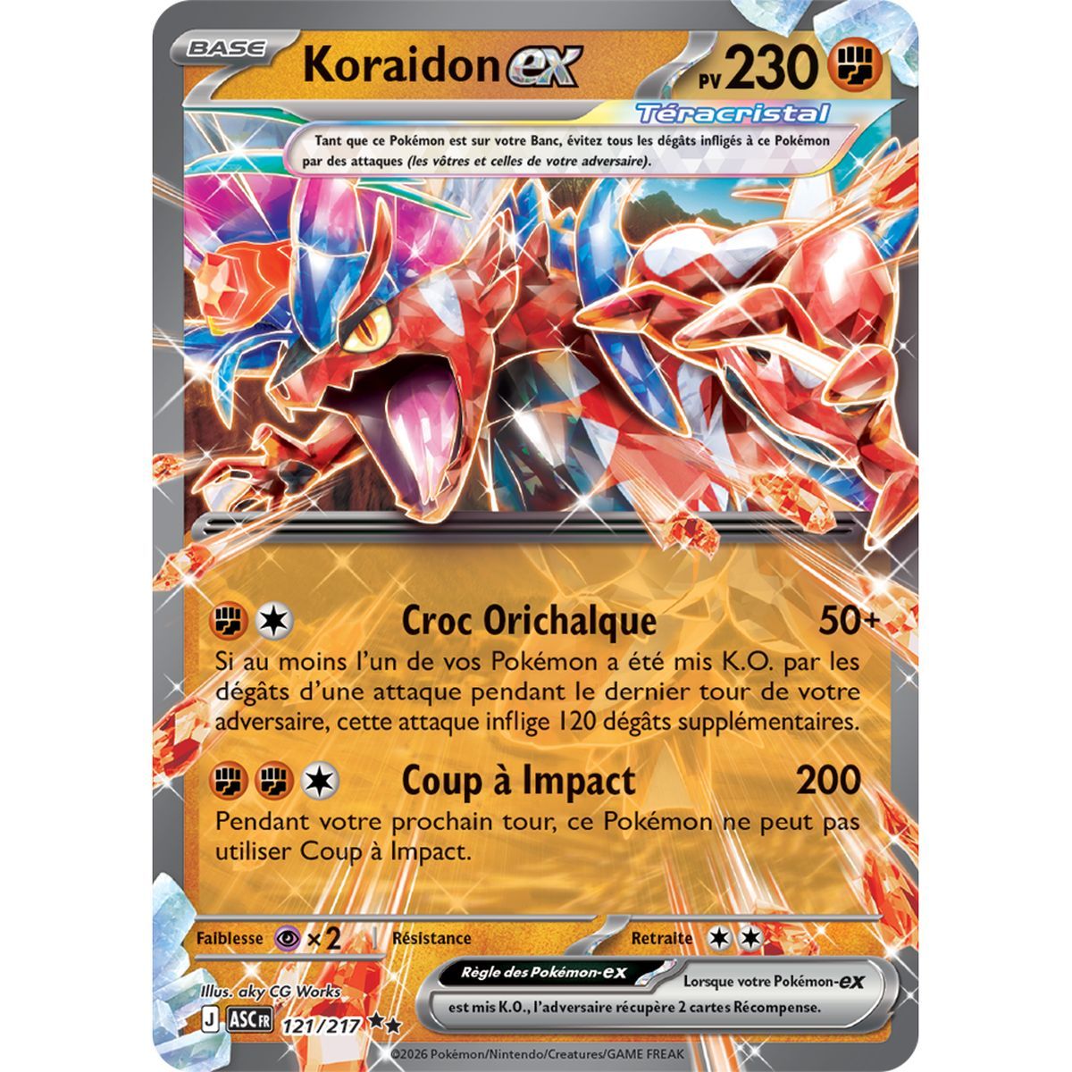 Koraidon EX - Doppelt selten 121/217 - ME02.5 - Pokémon - Mega-Entwicklung Transzendente Helden