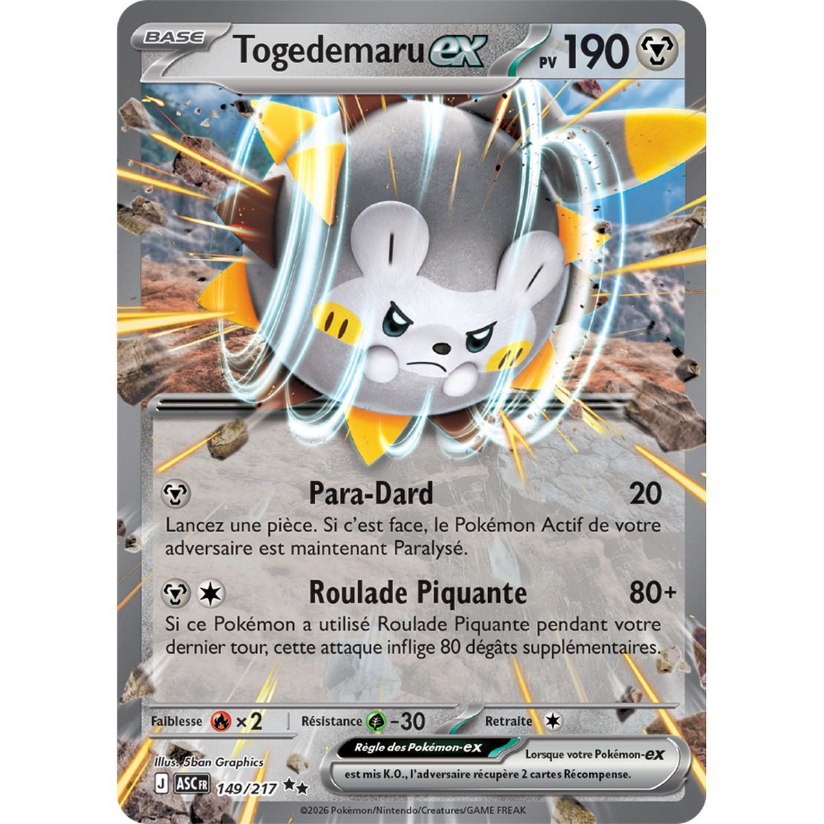 Togedemaru EX - Doppelt selten 149/217 - ME02.5 - Pokémon - Mega-Entwicklung Transzendente Helden