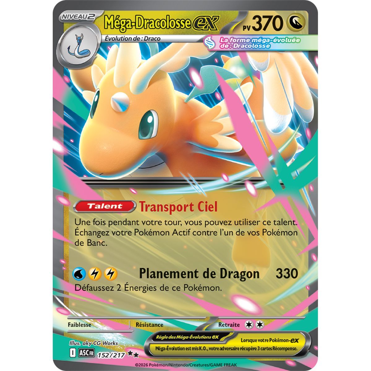 Mega-Dragonite EX – Doppelt selten 152/217 – ME02.5 – Pokémon – Mega-Entwicklung Transzendente Helden