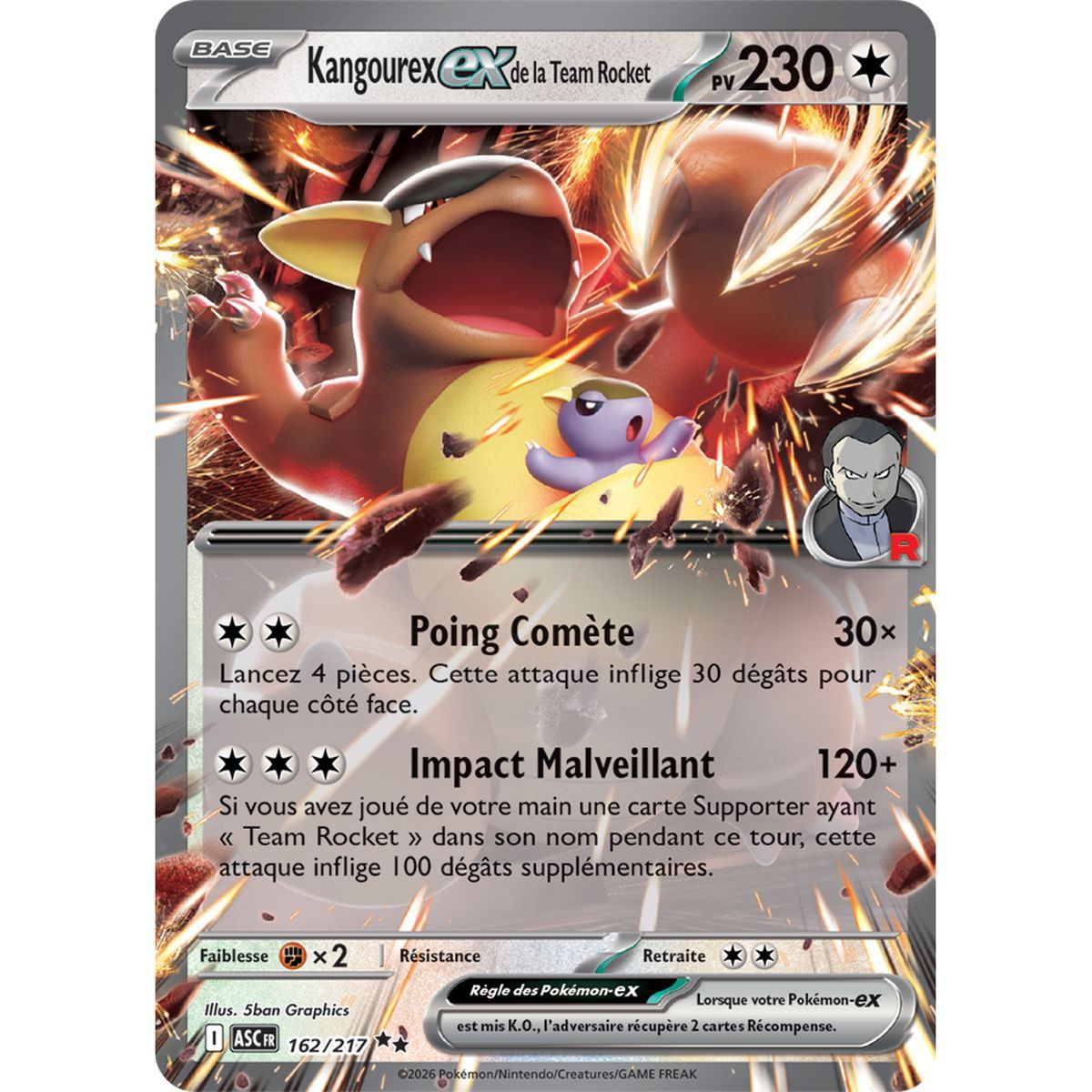 Kangaskhan EX von Team Rocket - Doppelt selten 162/217 - ME02.5 - Pokémon - Mega-Entwicklung Transzendente Helden