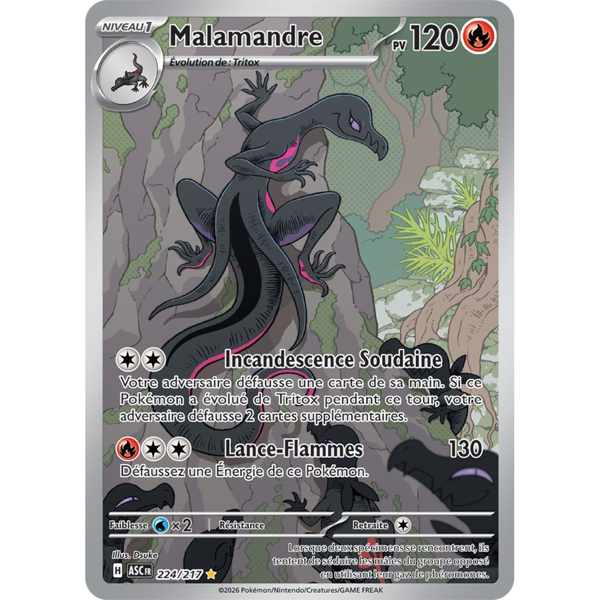 Malamandre – Seltene Illustration 224/217 – ME02.5 – Pokémon – Mega-Entwicklung: Transzendente Helden
