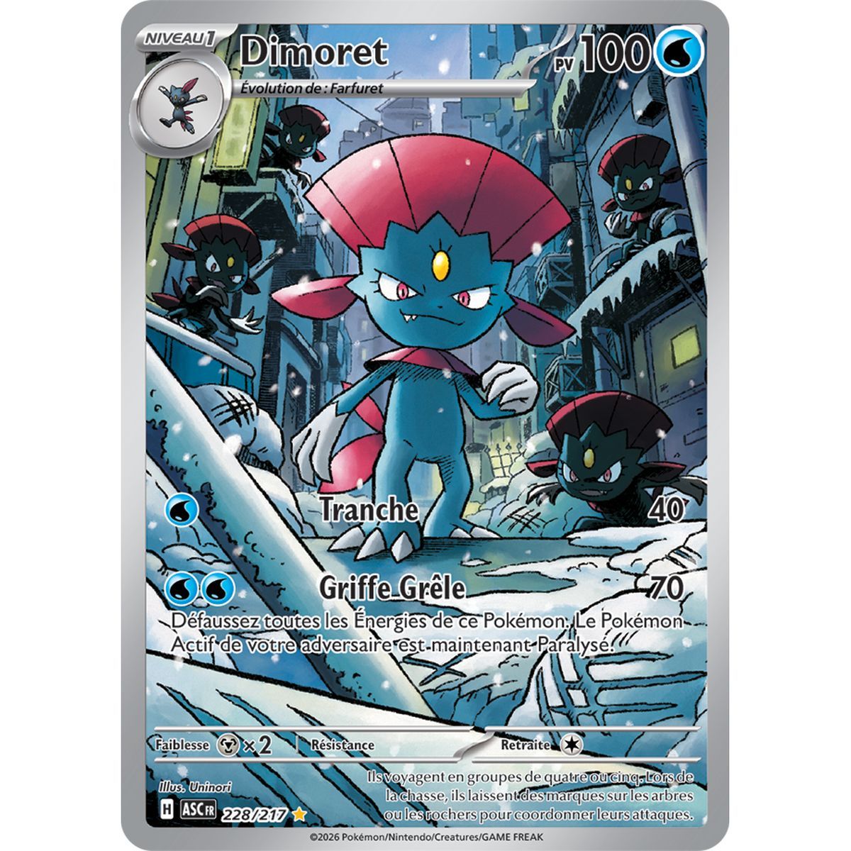 Weavile – Seltene Illustration 228/217 – ME02.5 – Pokémon – Mega-Entwicklung: Transzendente Helden