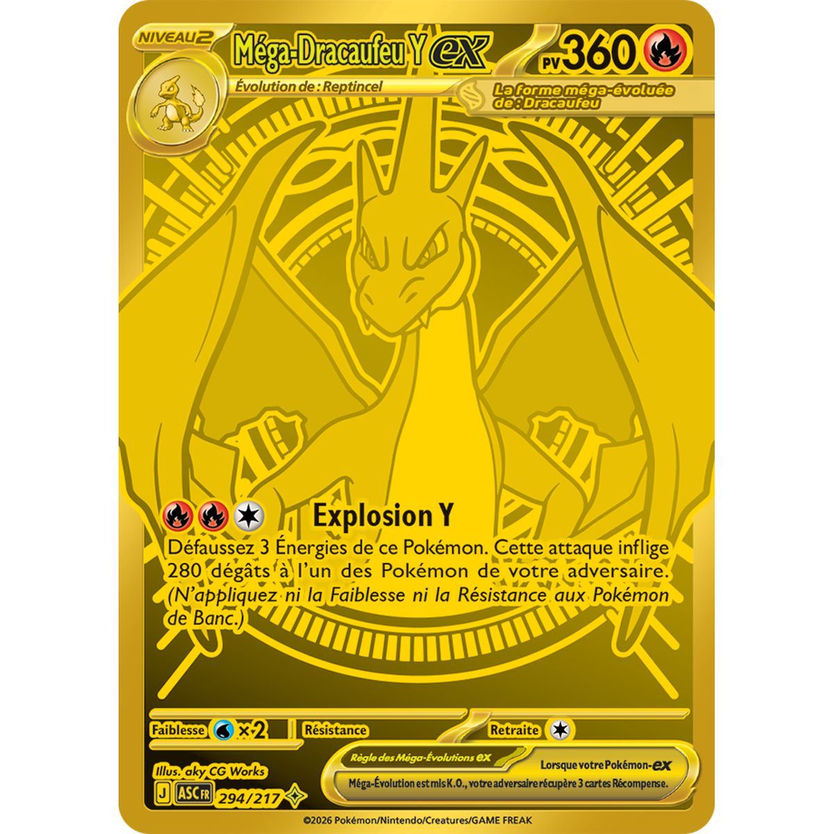 Mega-Glurak Y EX - Mega Hyper Rare 294/217 - ME02.5 - Pokémon - Mega-Entwicklung Transzendente Helden