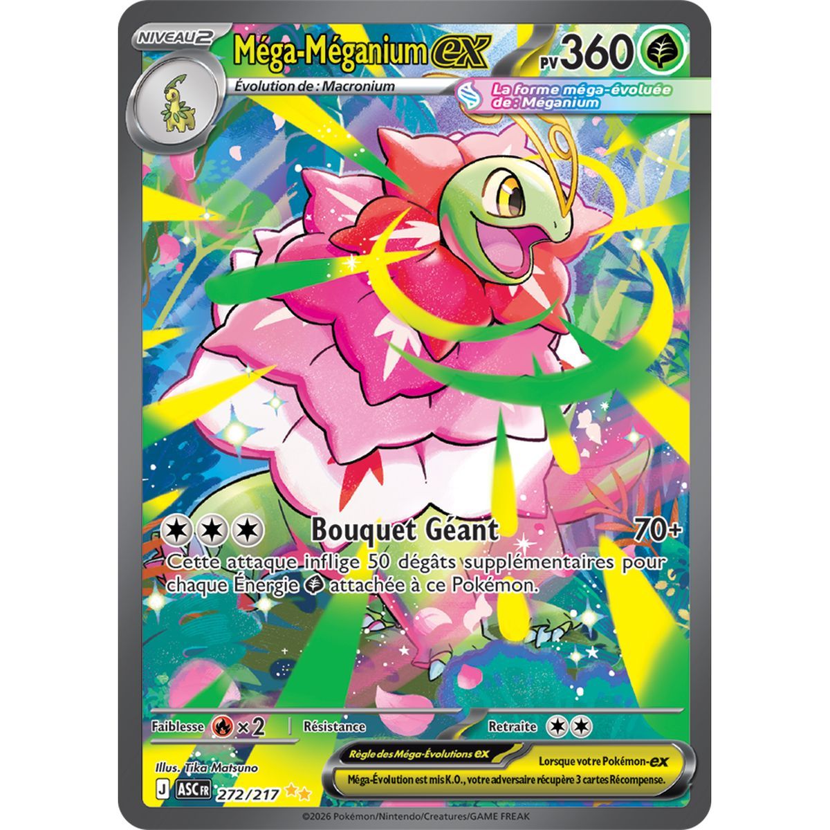 Mega Meganium EX – Seltene Sonderillustration 272/217 – ME02.5 – Pokémon – Mega-Entwicklung Transzendente Helden
