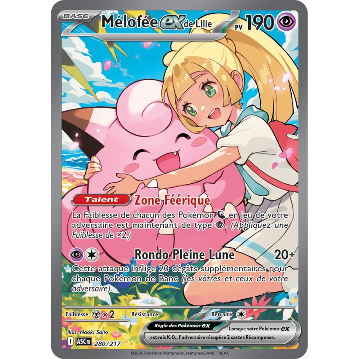 Clefairy EX von Lillie – Seltene Spezialillustration 280/217 – ME02.5 – Pokémon – Mega-Entwicklung Transzendente Helden