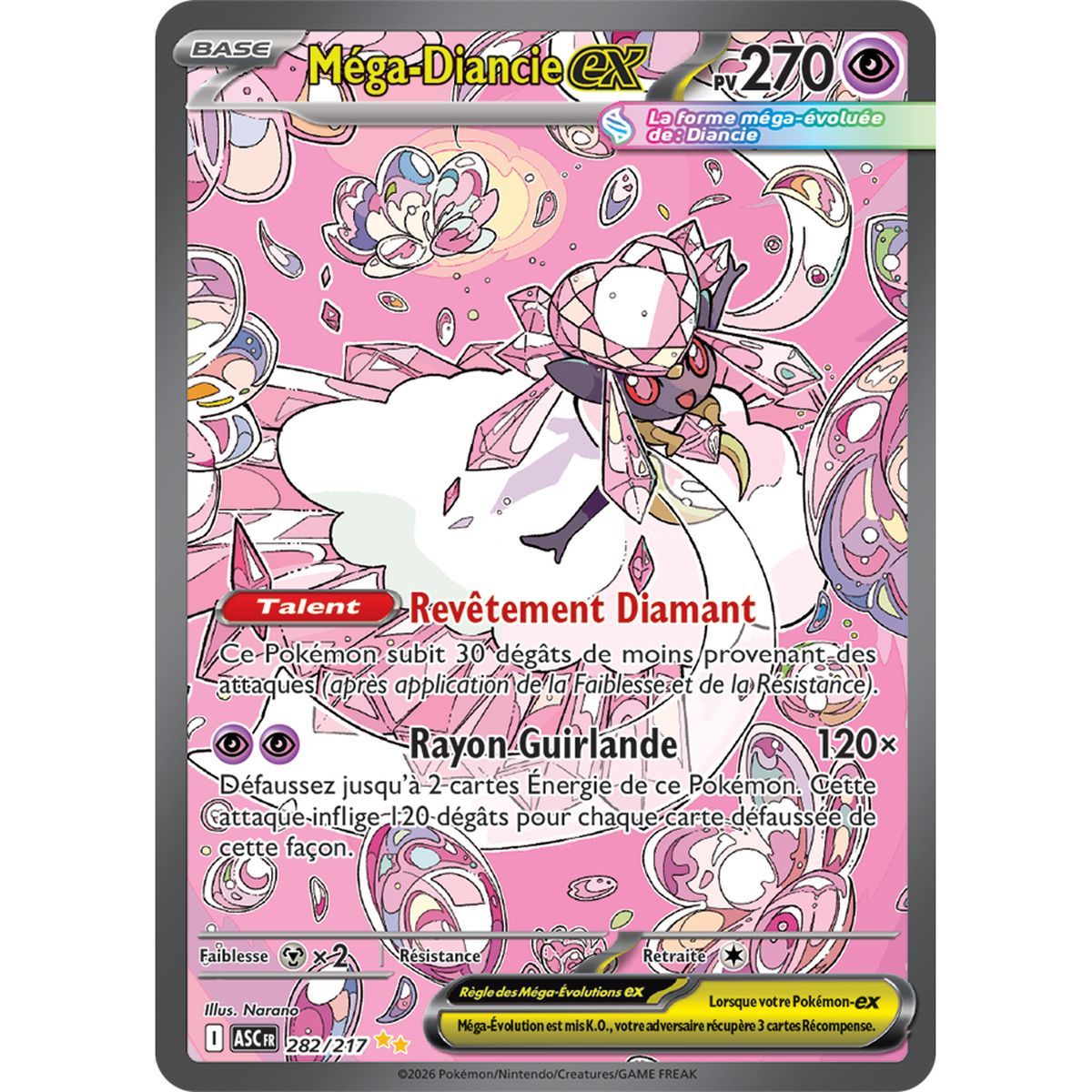Mega Diancie EX – Seltene Spezialillustration 282/217 – ME02.5 – Pokémon – Mega-Entwicklung Transzendente Helden