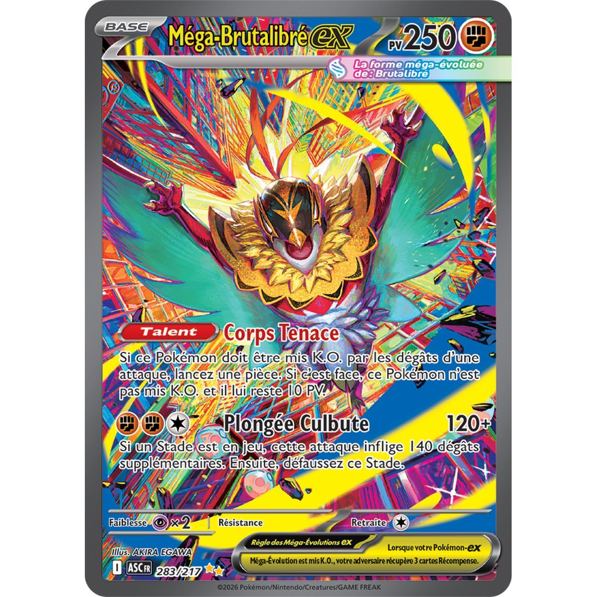 Mega-Hawlucha EX – Seltene Spezialillustration 283/217 – ME02.5 – Pokémon – Mega-Entwicklung Transzendente Helden