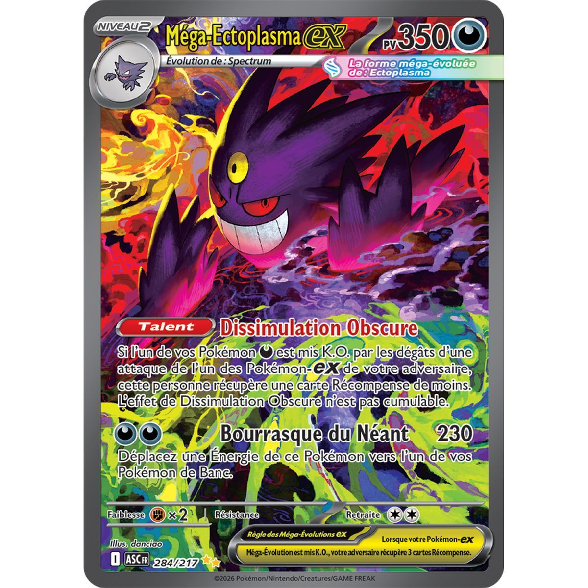 Mega-Gengar EX – Seltene Spezialillustration 284/217 – ME02.5 – Pokémon – Mega-Entwicklung: Transzendente Helden