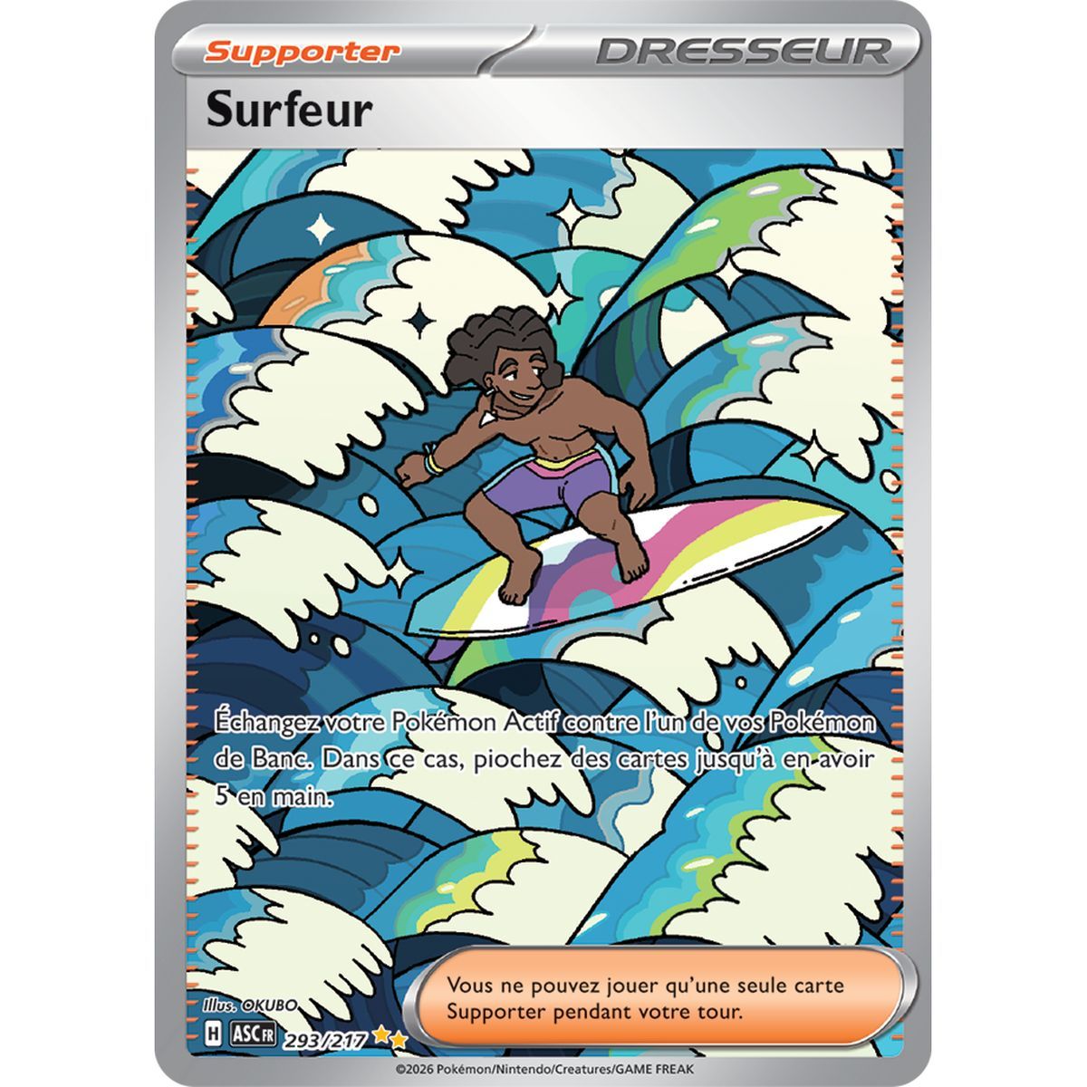 Surfer – Besondere Illustration, Selten 293/217 – ME02.5 – Pokémon – Mega-Entwicklung: Transzendente Helden