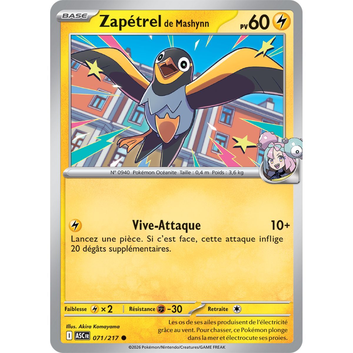 Mashynns Zapetrel – Umgekehrter Pokéball 71/217 – ME02.5 – Pokémon – Mega-Entwicklung: Transzendente Helden