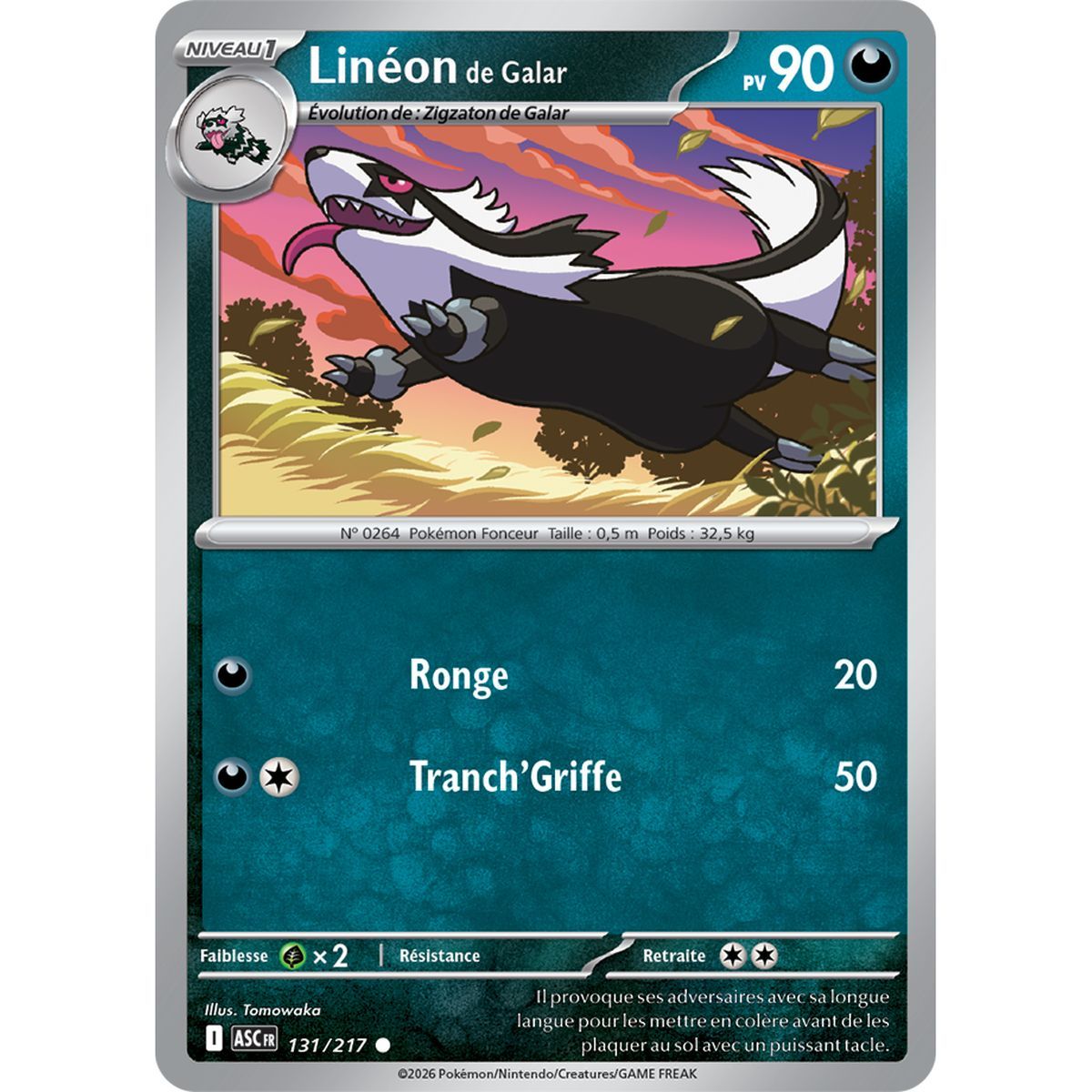 Galarian Linoone - Reverse Poké Ball 131/217 - ME02.5 - Pokémon - Mega Evolution Transcendent Heroes