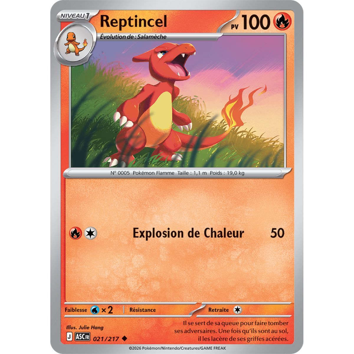 Charmeleon - Umgekehrter Pokéball 21/217 - ME02.5 - Pokémon - Mega-Entwicklung Transzendente Helden