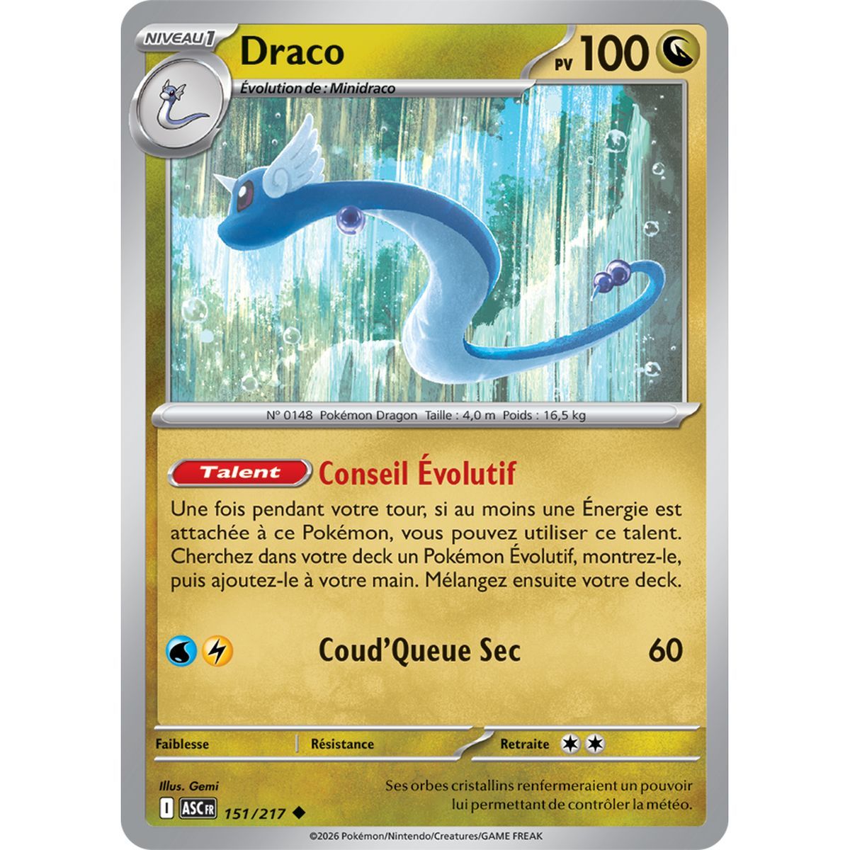 Draco - Umgekehrter Pokéball 151/217 - ME02.5 - Pokémon - Mega-Entwicklung Transzendente Helden
