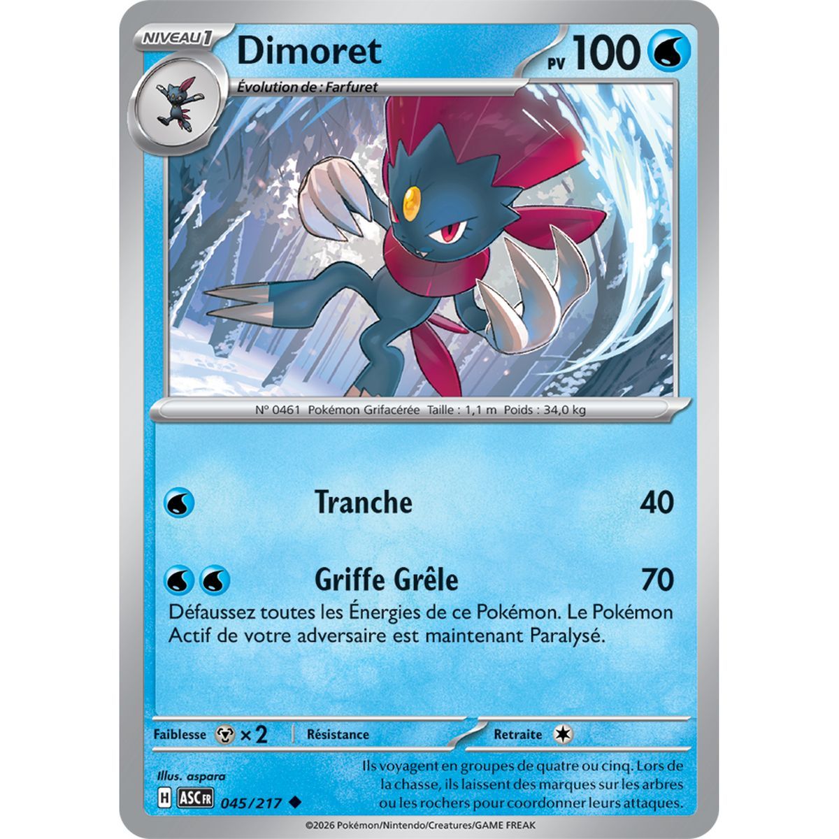 Weavile – Ungewöhnlich 45/217 – ME02.5 – Pokémon – Mega-Entwicklung Transzendente Helden