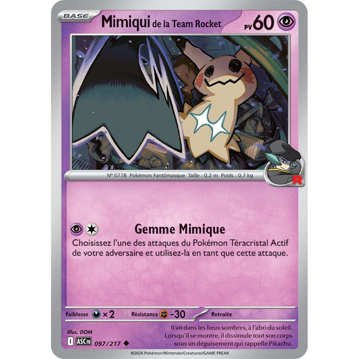 Team Rocket Mimikyu – Ungewöhnlich 97/217 – ME02.5 – Pokémon – Mega-Entwicklung Transzendente Helden
