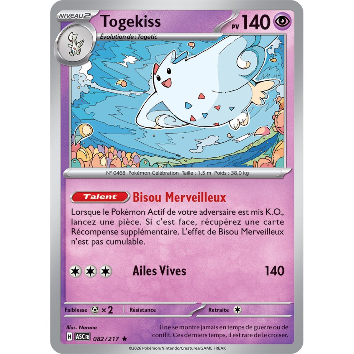 Togekiss - Reverse 82/217 - ME02.5 - Pokémon - Mega Evolution Transcendent Heroes