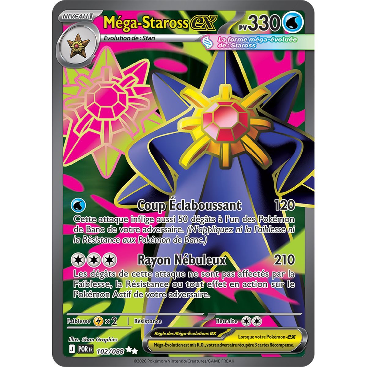 Mega-Starmie EX – Ultra Rare 102/88 – ME03 – Pokémon – Mega-Entwicklung „Perfect Balance“