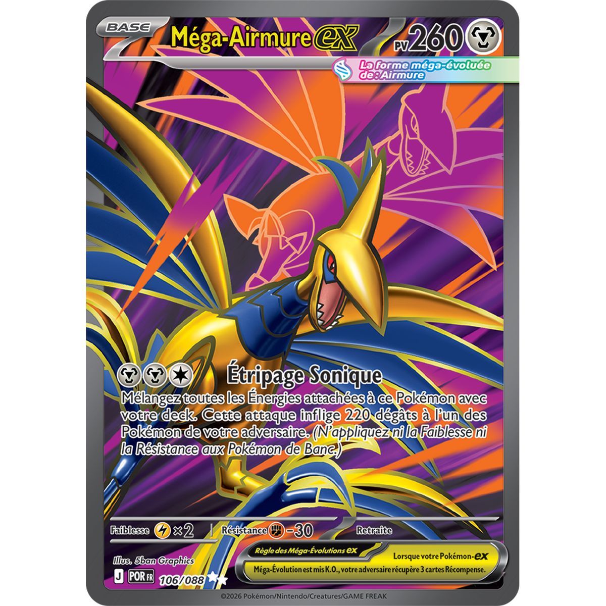 Mega-Panzaeron EX – Ultra Rare 106/88 – ME03 – Pokémon – Mega-Entwicklung „Perfekte Balance“