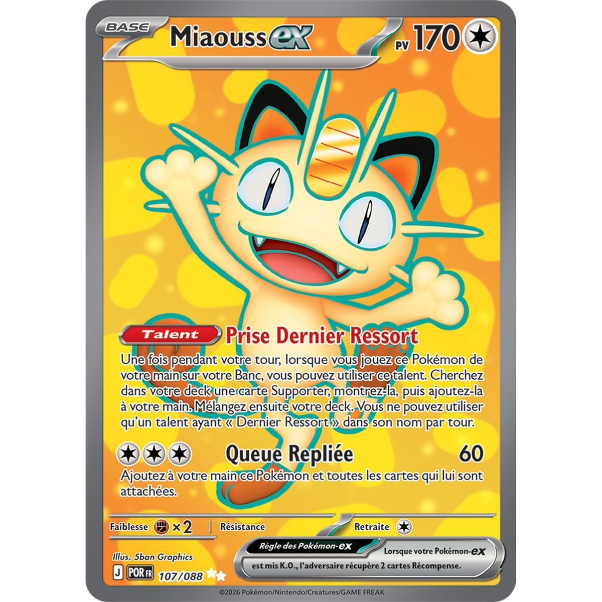 Mauzi EX – Ultra Rare 107/88 – ME03 – Pokémon – Mega-Entwicklung „Perfect Balance“