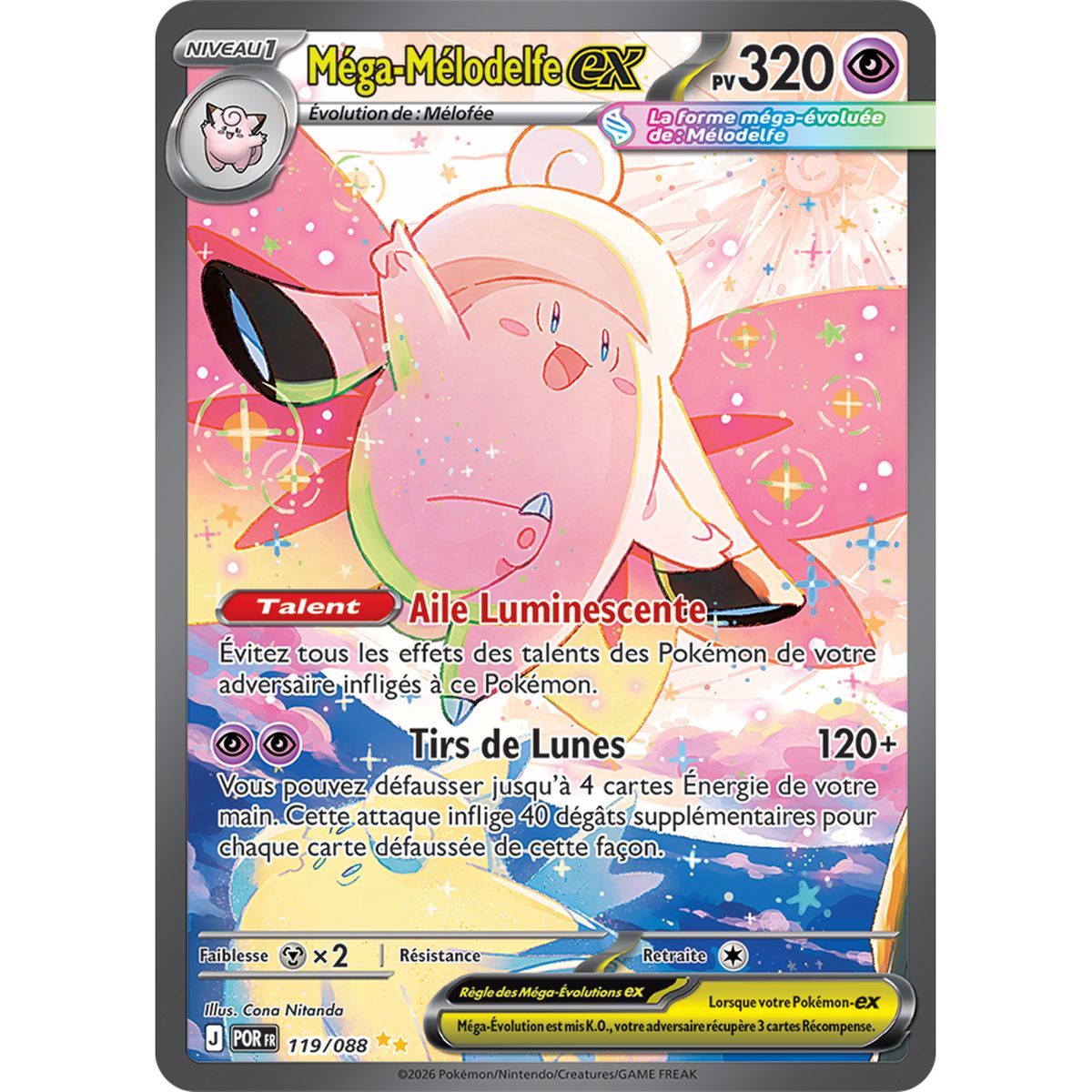 Mega-Clefairy EX – Besondere Illustration, Selten 119/88 – ME03 – Pokémon – Mega-Entwicklung, Perfekte Balance