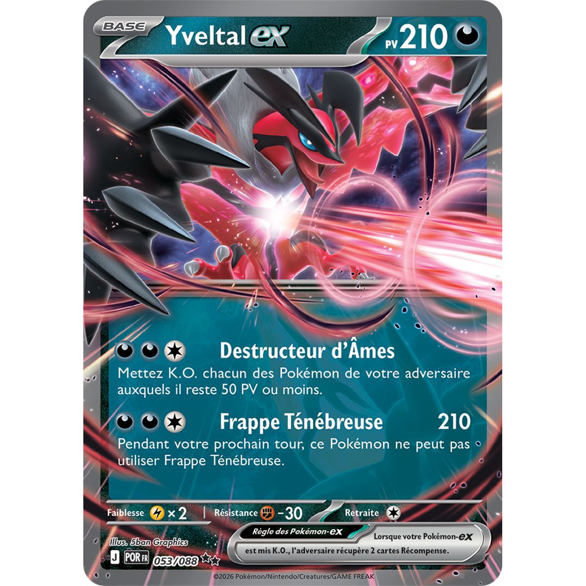 Yveltal EX – Doppelt selten 53/88 – ME03 – Pokémon – Mega-Entwicklung „Perfekte Balance“