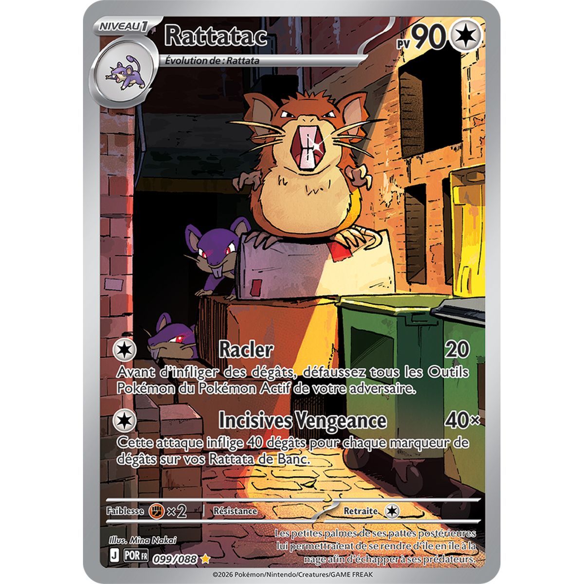 Raticate – Seltene Illustration 99/88 – ME03 – Pokémon – Mega-Entwicklung „Perfekte Balance“