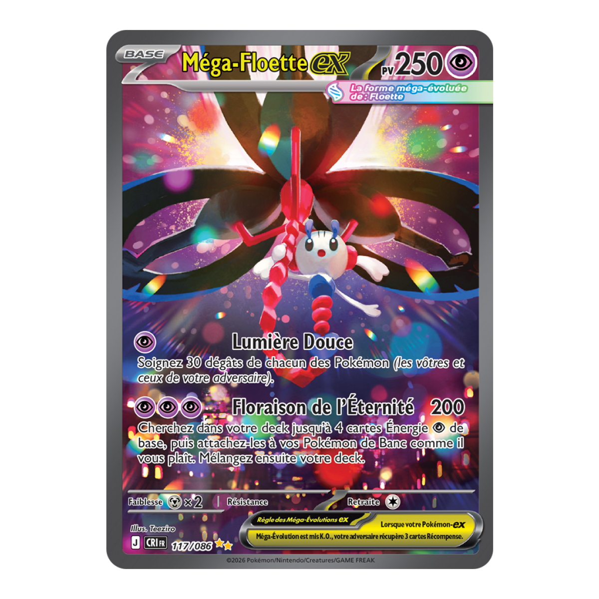 Mega-Floette-ex - Besondere Illustration, Selten 117/86 - ME04 - Pokémon - Mega-Entwicklung Chaos Rising