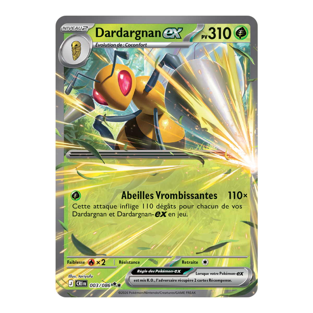 Beedrill-ex - Doppelt selten 3/86 - ME04 - Pokémon - Mega-Entwicklung Chaos Rising