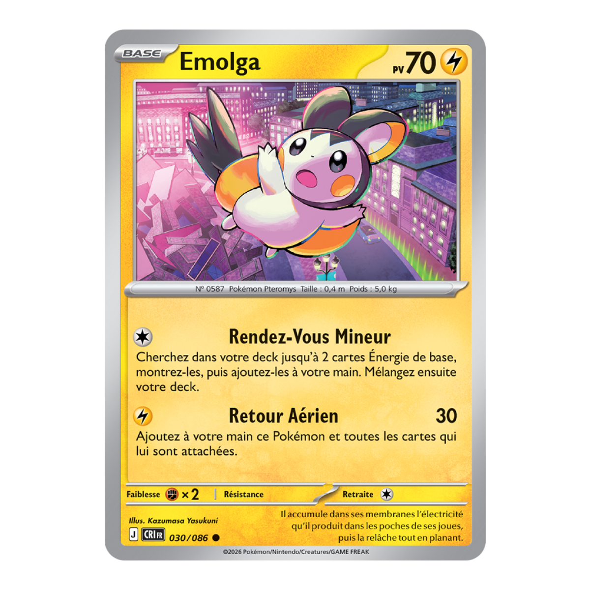 Emolga - Häufig 30/86 - ME04 - Pokémon - Mega-Entwicklung Chaos Rising