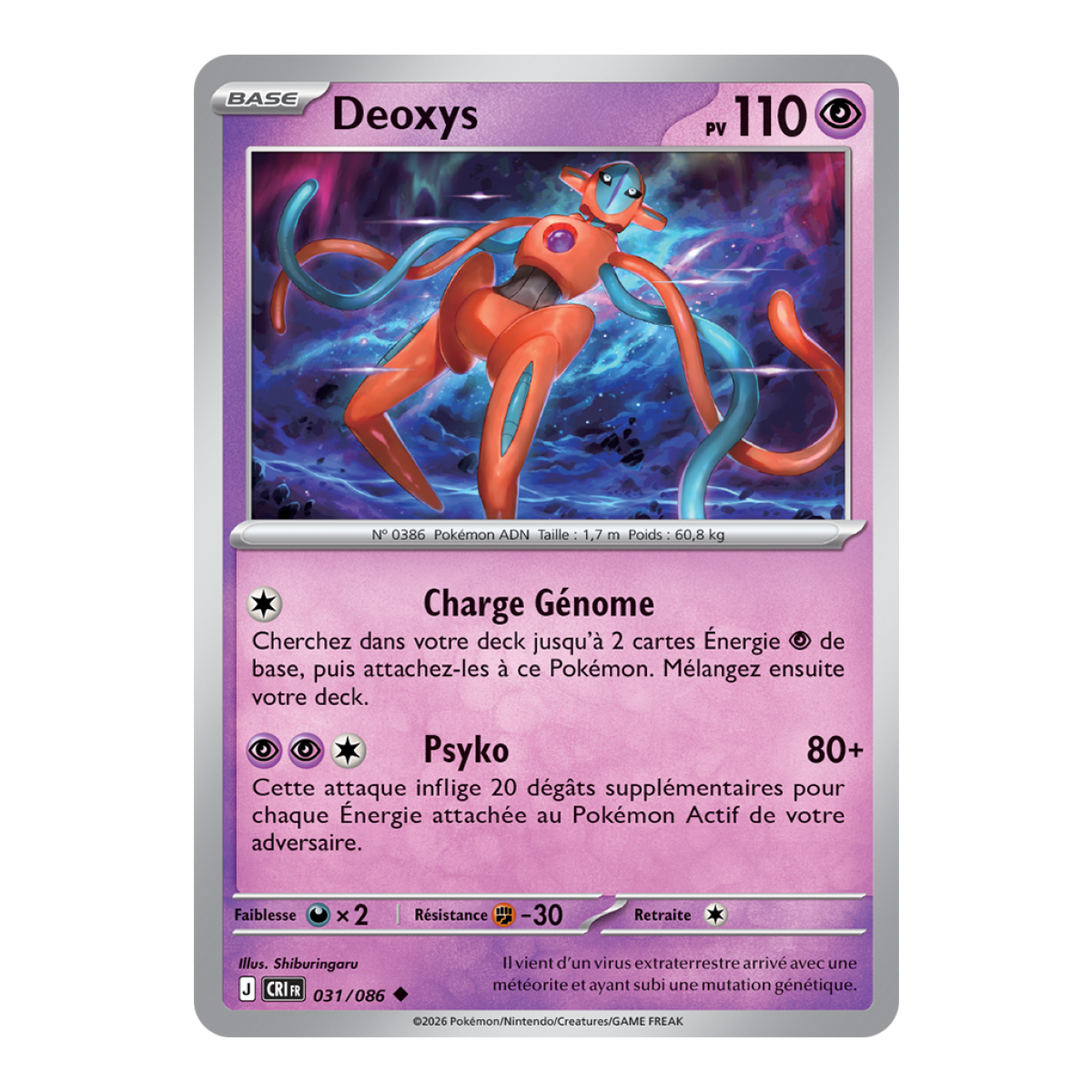Deoxys - Reverse 31/86 - ME04 - Pokémon - Mega Evolution Chaos Rising