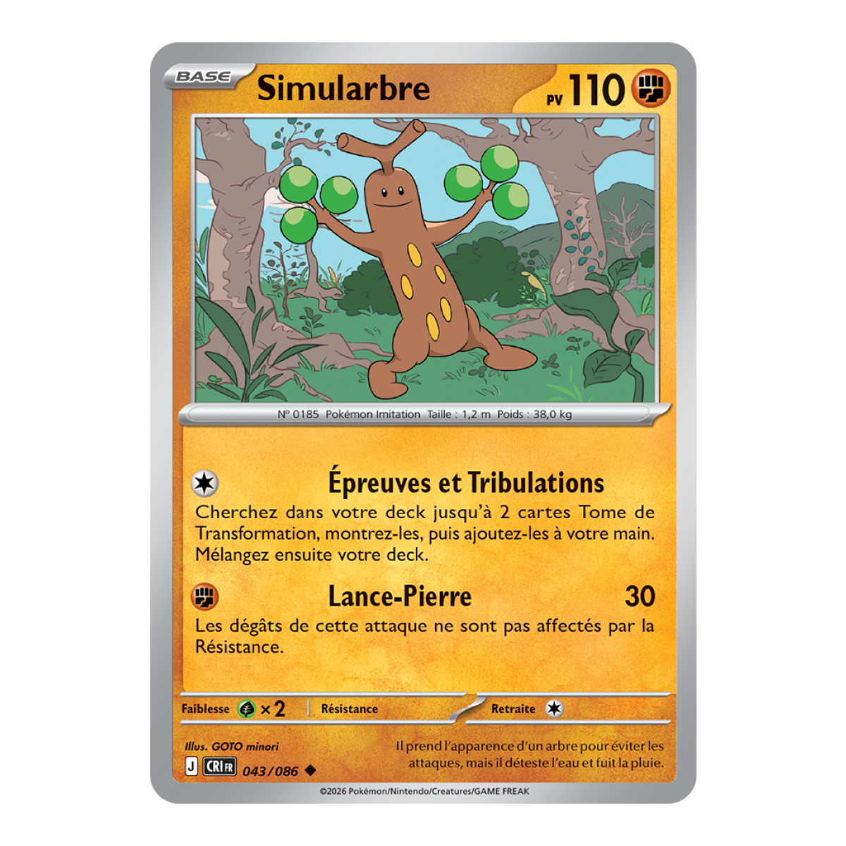 Sudowoodo - Reverse 43/86 - ME04 - Pokémon - Mega Evolution Chaos Rising