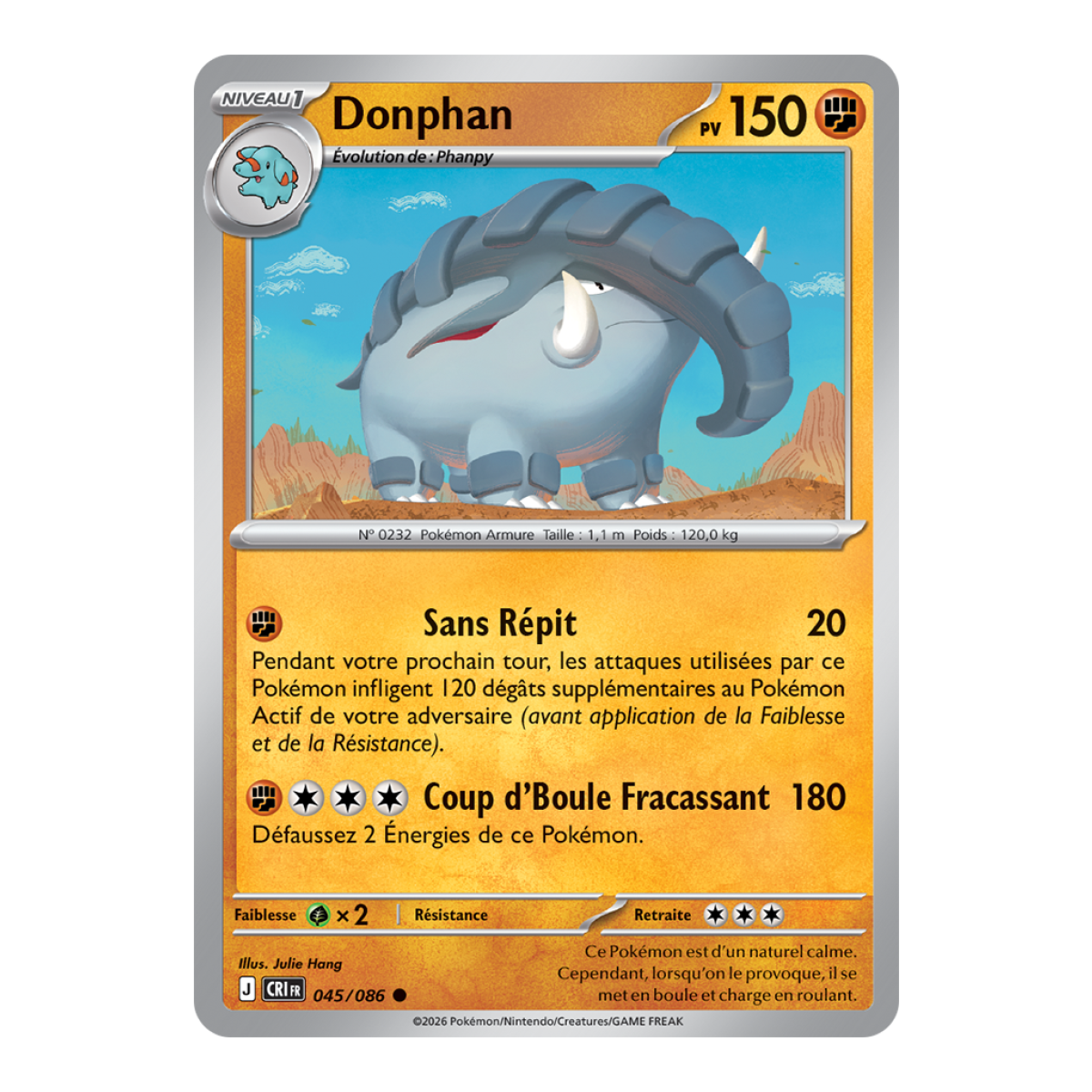 Donphan - Häufig 45/86 - ME04 - Pokémon - Mega-Entwicklung Chaos Rising