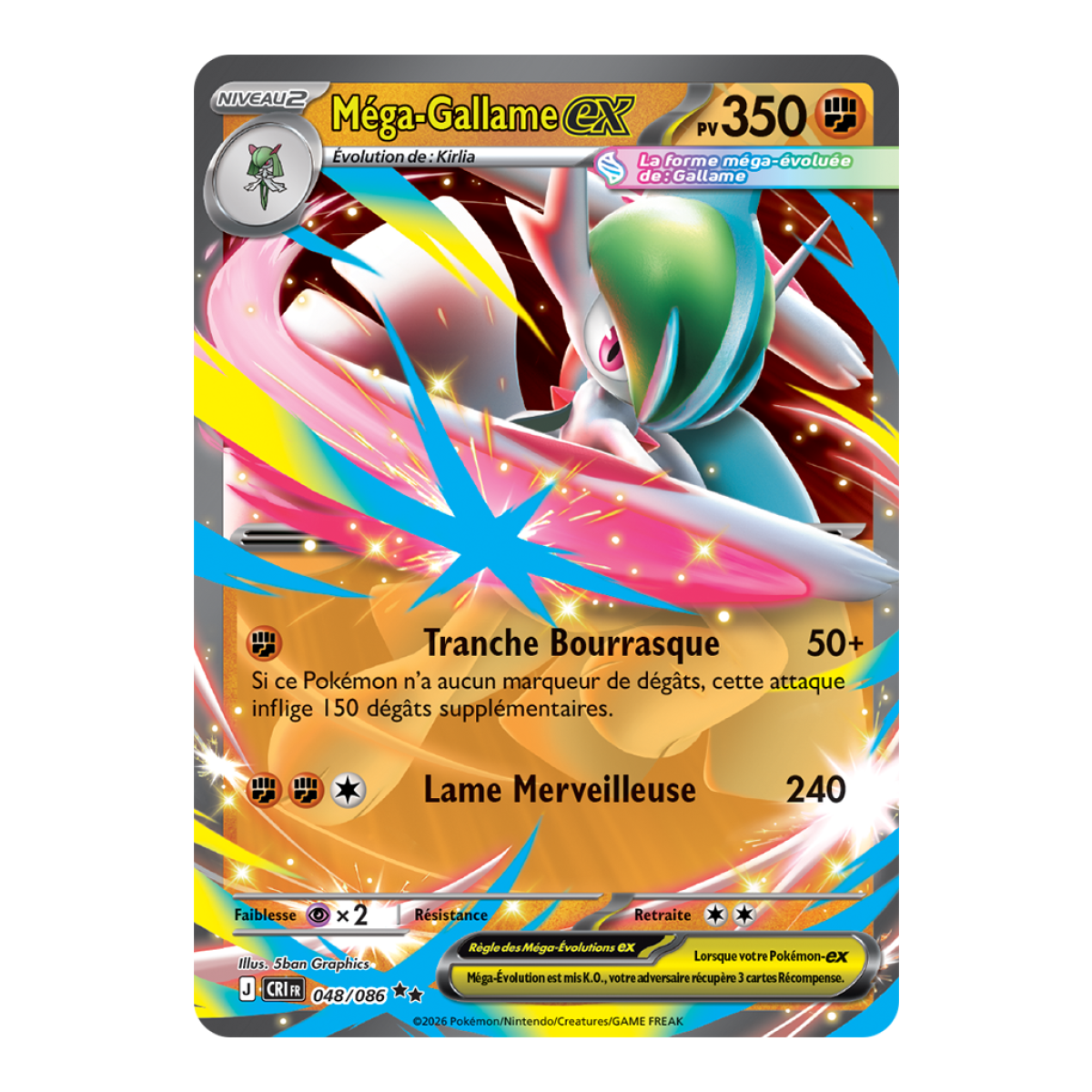 Mega Gallade-ex - Doppelt selten 48/86 - ME04 - Pokémon - Mega-Entwicklung Chaos Rising