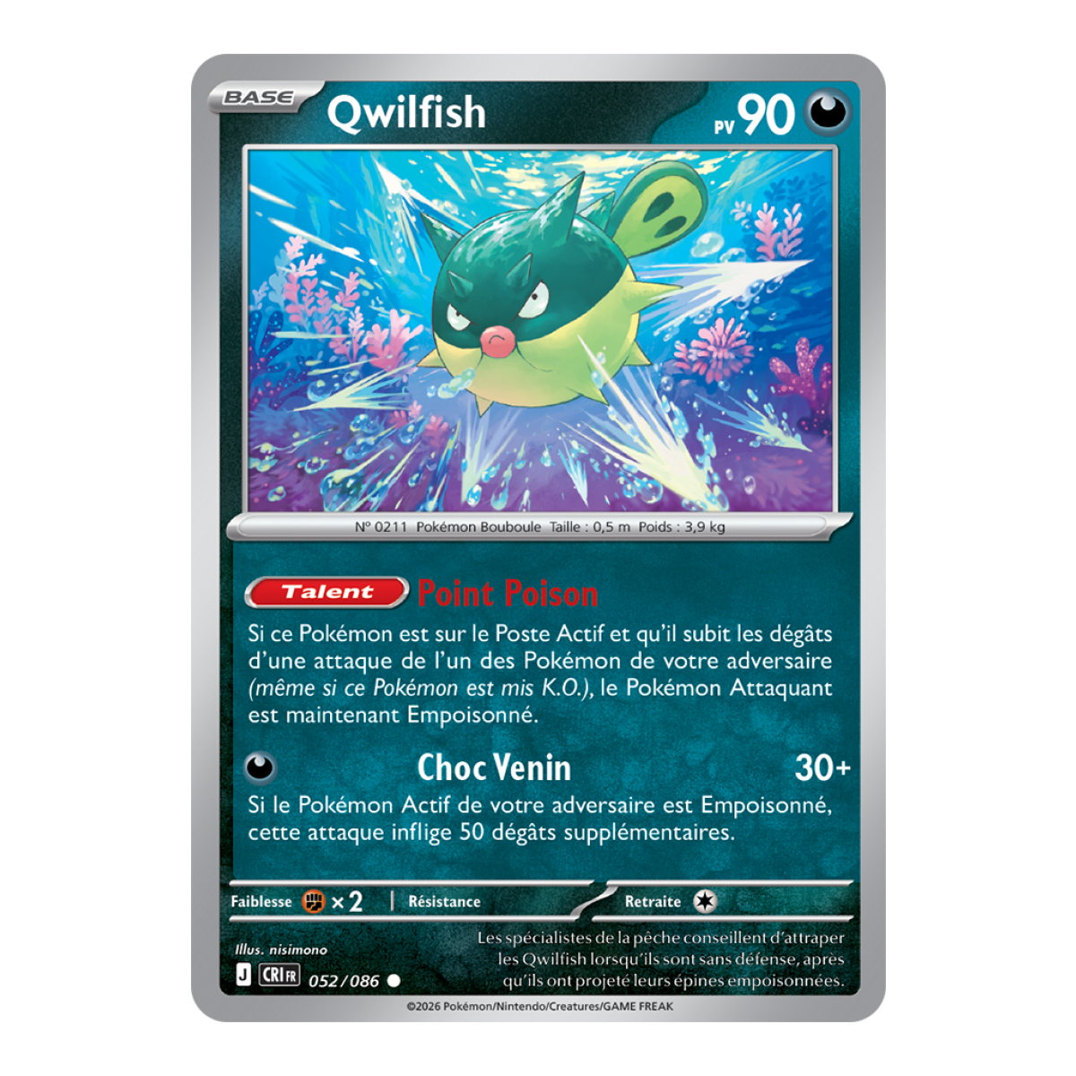 Qwilfish - Häufig 52/86 - ME04 - Pokémon - Mega-Entwicklung Chaos Rising