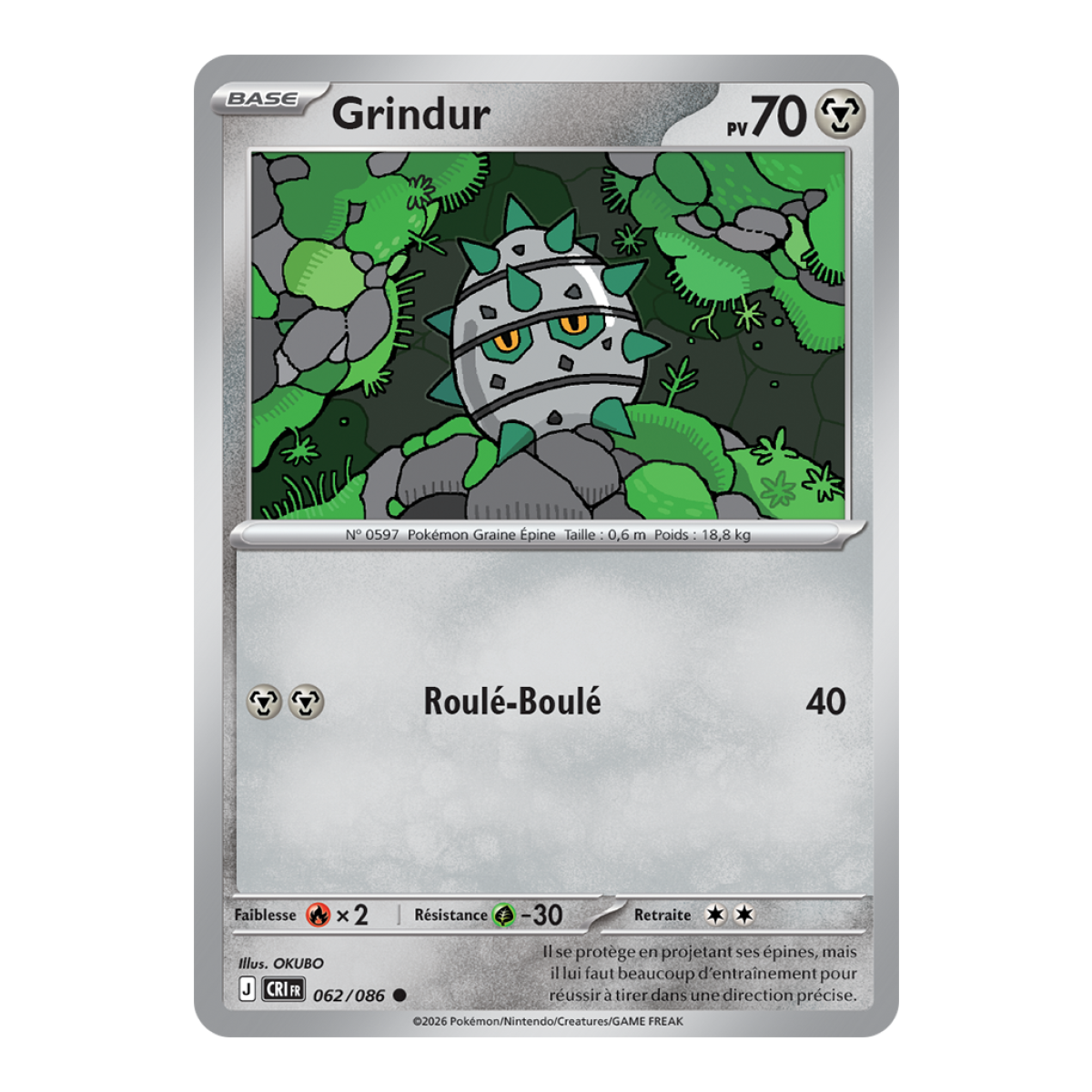 Grindur - Reverse 62/86 - ME04 - Pokémon - Mega Evolution Chaos Rising