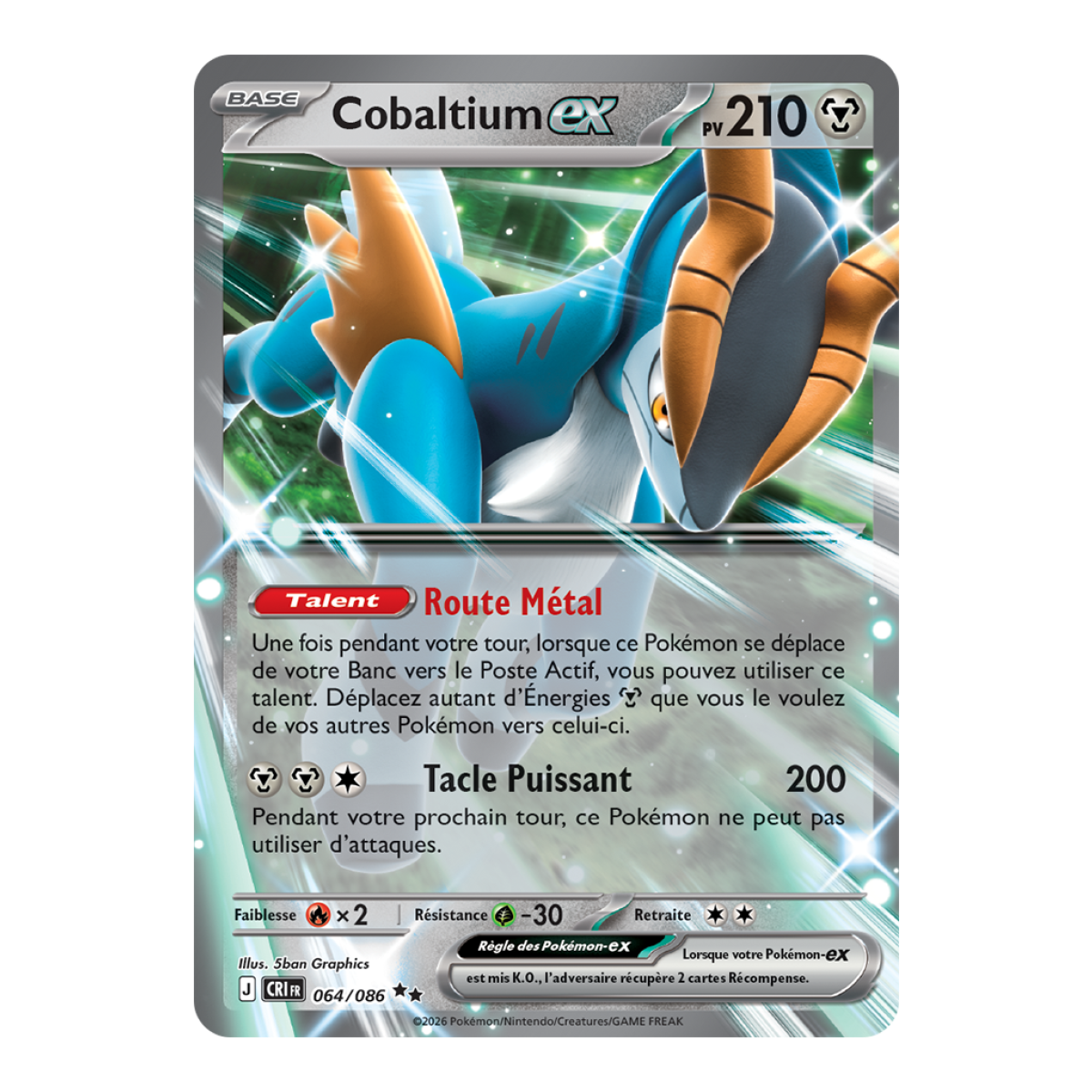 Cobaltium-ex - Doppelt selten 64/86 - ME04 - Pokémon - Mega-Entwicklung Chaos Rising
