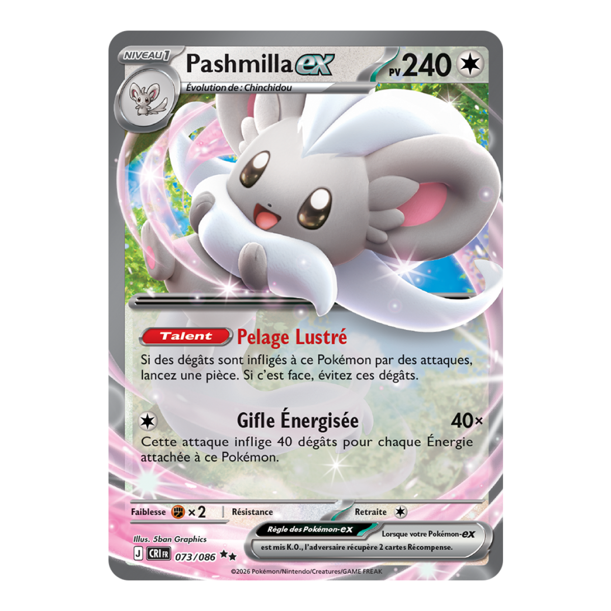 Pashmilla-ex - Doppelt selten 73/86 - ME04 - Pokémon - Mega-Entwicklung Chaos Rising