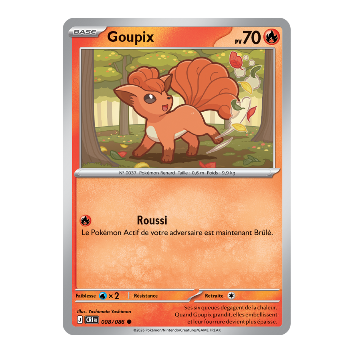 Vulpix - Reverse 8/86 - ME04 - Pokémon - Mega Evolution Chaos Rising