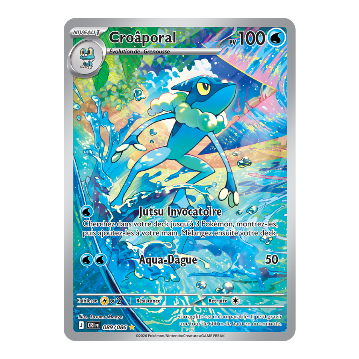 Croagunk - Seltene Illustration 89/86 - ME04 - Pokémon - Mega-Entwicklung Chaos Rising