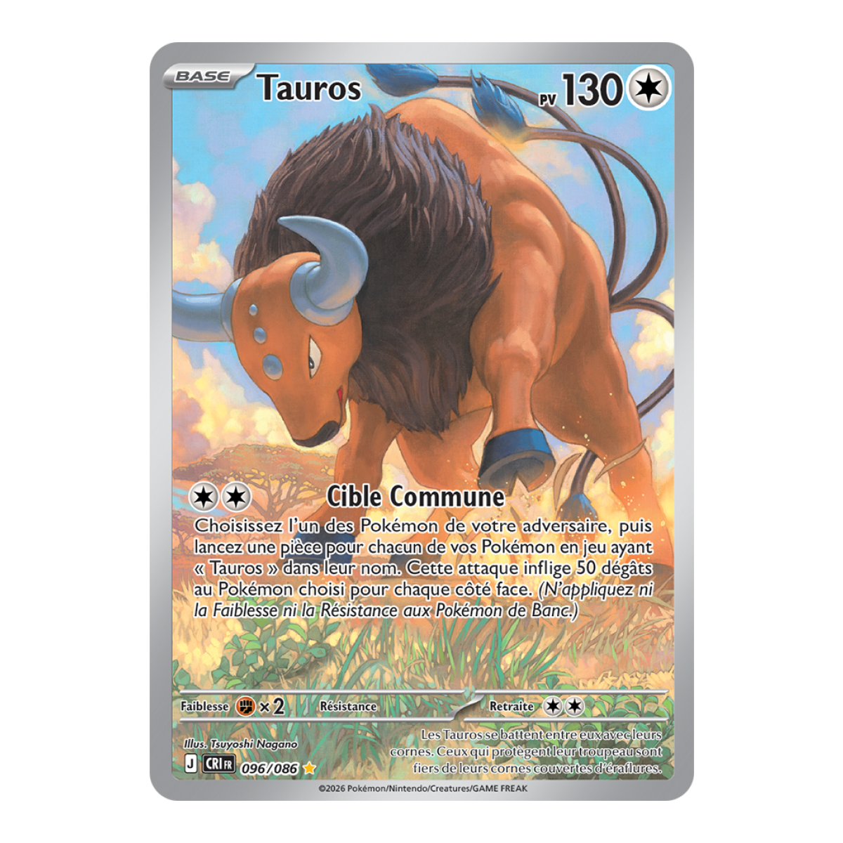 Tauros – Seltene Illustration 96/86 – ME04 – Pokémon – Mega-Entwicklung Chaos Rising