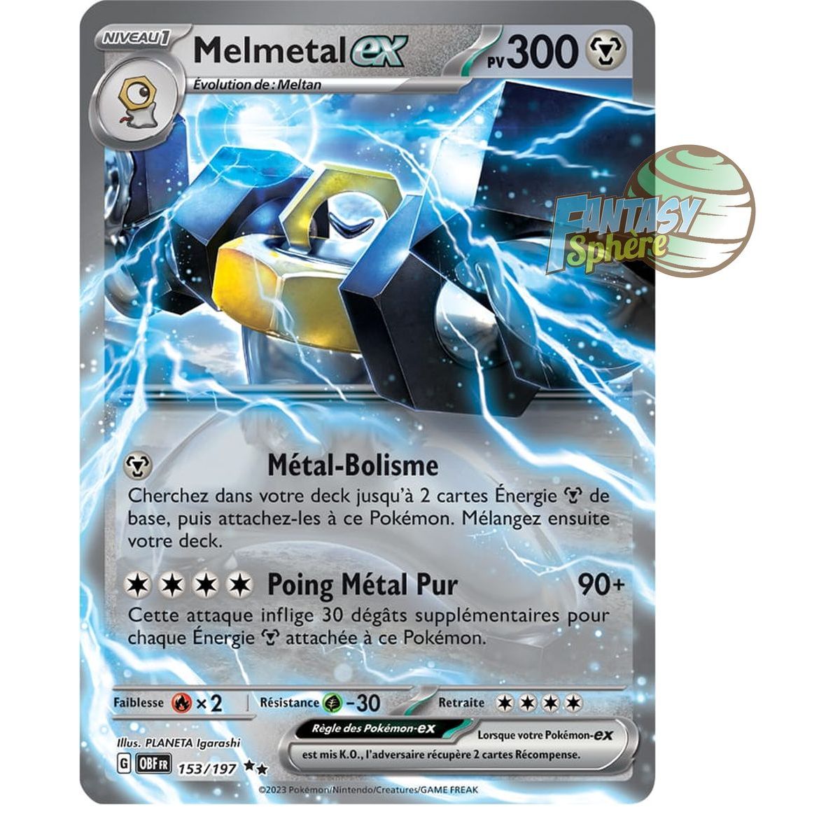 Item Melmetal EX – Double Rare 153/197 – Scharlachrote und violette Obsidianflammen