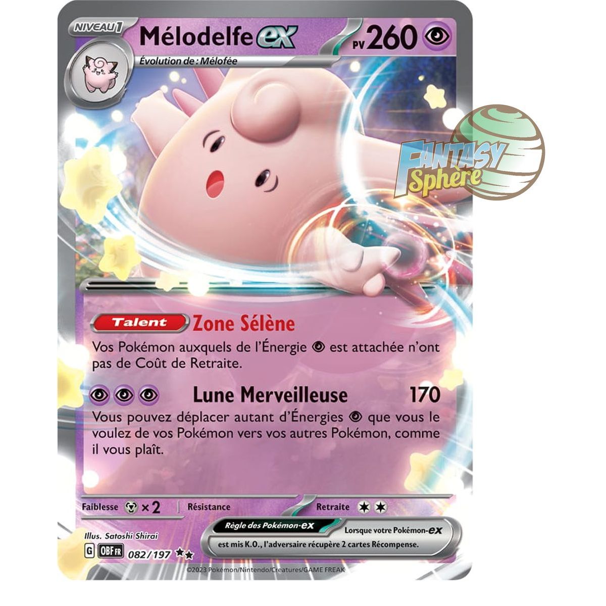 Clefable EX – Double Rare 82/197 – Scharlachrote und violette Obsidianflammen