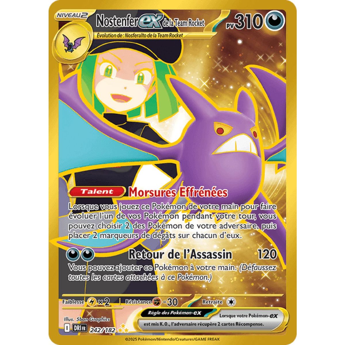 Team Rockets Nostenfer EX – Secret Rare 242/182 – Scharlachrot und Lila 10 Schicksalhafte Rivalitäten
