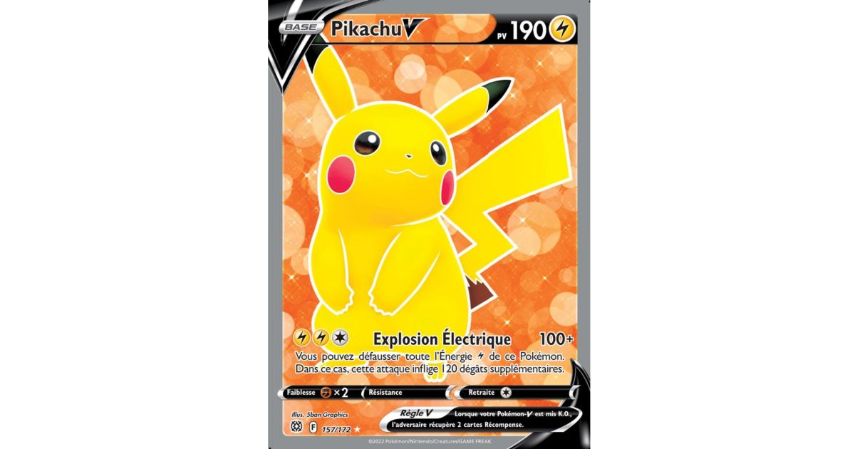 Pokémon Karte Pikachu V Full Art Ultra Rare – 157/172, Schwert & Schild: Brillante Sterne